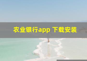 农业银行app 下载安装